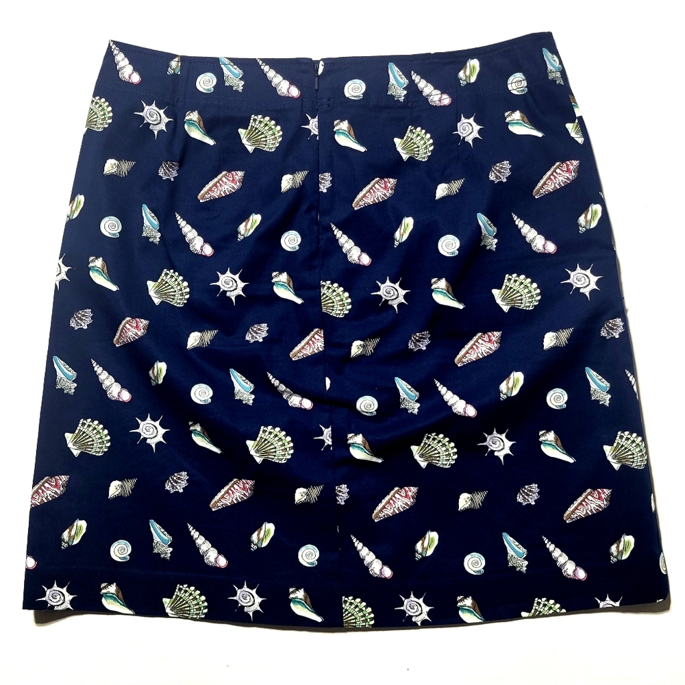 Talbots Navy Blue Seashell Print Skirt Size 8 – NWT (New Without Tags), Pockets,
